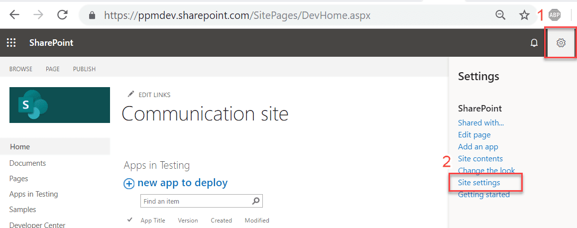 Go to Sharepoint's Site Settings