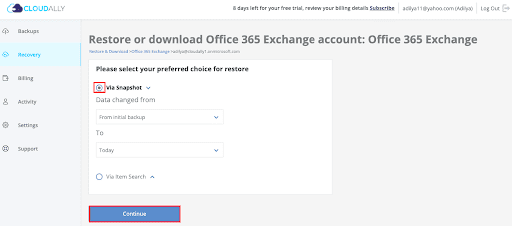 how to backup and recover microsoft office 365 email