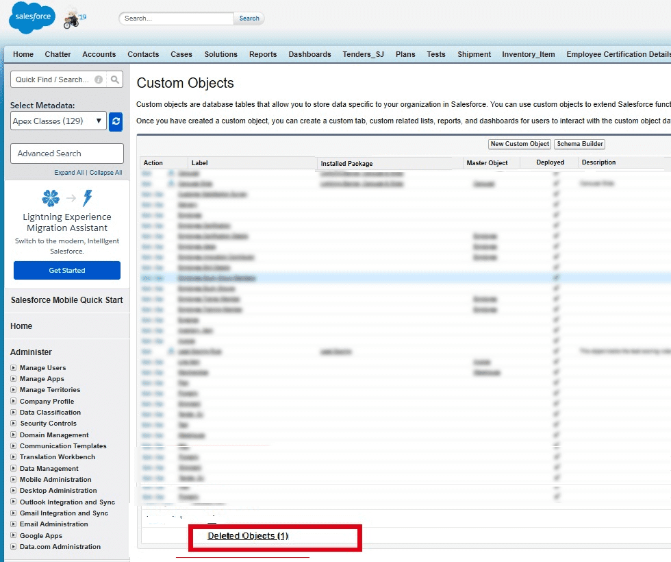 recover salesforce objects