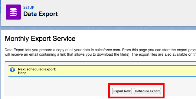 restore salesforce objects Data Export