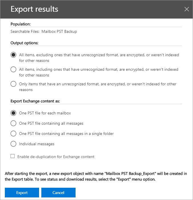 Export Microsoft Office365 Mailbox to PST